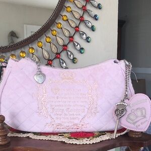 NWT Juicy Couture Juicy Tales Shoulder Bag w/ Heart & Embellished Key Charms
